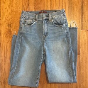7 For All Mankind Light Blue Straight Leg Jeans